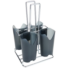 Prodyne Bravada Flatware Caddy, One Size, Black-Smoke
