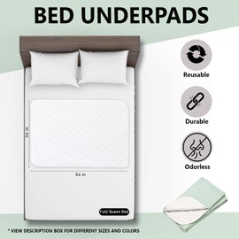 Platinum Care Pads Reusable Bed Underpad - Waterproof & Washable Bed Pad - Absorbent Mattress Protector Pad - Incontinence Bed Pads - Bed Protector Pads (Green, 34" x 38")