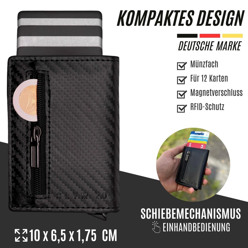 GERTHO SlimWallet 2.0 - Smart & Elegant with Coin Compartment