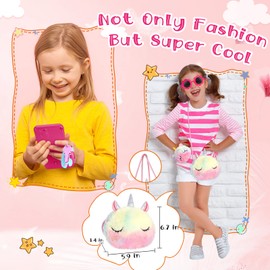 FINGUARD Maquillaje de simulación para niñas pequeñas, bolso de juguete ultra lindo con juego de maquillaje, juego de maquillaje de juguete para niños a partir de 3 años, regalo de bolso de maquillaje para niños pequeños (maquillaje falso)