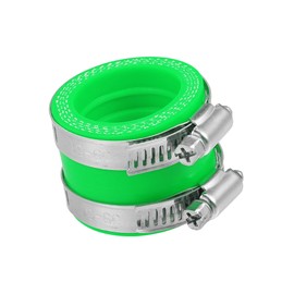 REPAIROCK 35mm ID Rubber Green Motorcycle Carburetor Adapter Inlet Intake Pipe Manifold Adapter Boot Sleeve Interface with Clamps - Pack of 2 Auto Replacement Parts