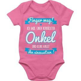 Shirtracer - Body Boy Girl - Sayings - Ich habe einen verrückten Uncle - Baby Toddler Gift, 2 Pink