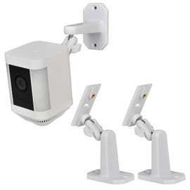 Prestantious Adjustable Wall Mount Bracket for Ring Spotlight Cam Plus and Spotlight Cam Pro, Mounting Bracket Camera Holder, Wall Ceiling Bracket for Camera Better View Angle, 2-Pack, White