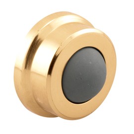 Prime-Line J 4570 1 In., Cast Brass, Bright Brass, Wall Stop with Convex Bumper (Single Pack)