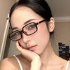 DreamCalf Rectangle Fake Glasses Office-Siren Bayonetta Glasses for Women Trendy
