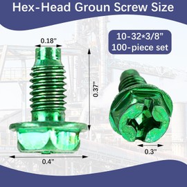 100 PCS Ground Screw, Electrical Panel Screws, Ground Screws for Electrical Box, Metal Outlet Box Grounding Screw