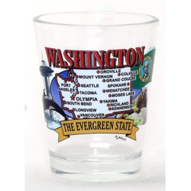 Washington State Elements Map Shot Glass