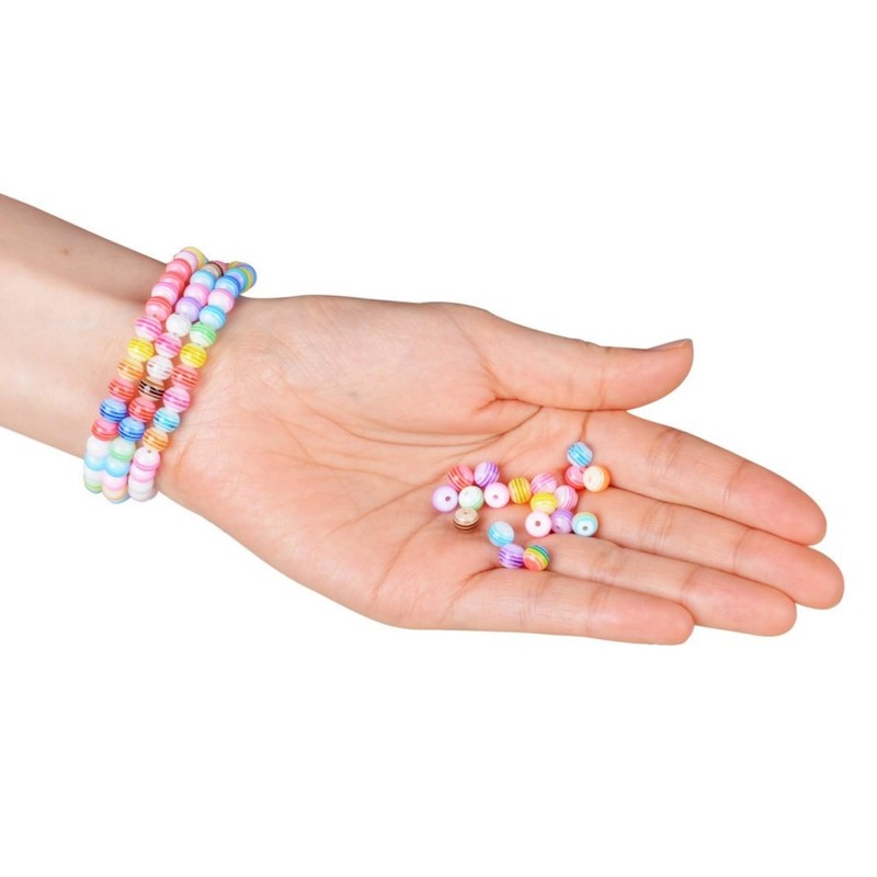 Lnvision Pack of 400 6 mm Colourful Beads Rainbow Acrylic