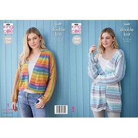 King Cole 5649 Knitting Pattern Womens Short and Long Cardigans in Bramble DK