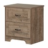 South Shore Prairie 2-Drawer Nightstand, Weathered Oak