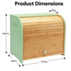 Thalomely Bread Box for Kitchen Countertop, Double Layer Bamboo Bread