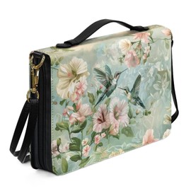 Sepetwhos Bible Cover for Women Men Waterproof Crossbody Bag with Handle Tote Bag for Pens, Highlighters M-2XL, Green Hummingbird, XL(10.2”L x 7”W x 1.9" H)