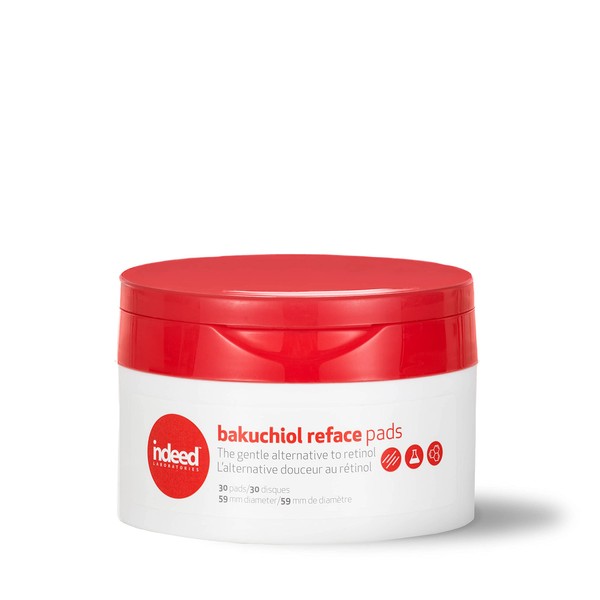 Indeed Labs Bakuchiol Reface Pads - Plant-based retinol alternative, no irritation, 5x more antioxidant. Good for acne-prone skin, sun damage, fine lines And wrinkles. 30 Pads