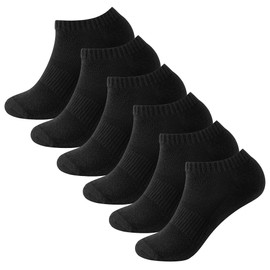 The Essentials Wardrobe 6PK Mens Half Terry Trainer Socks - UK 9-11/EU 43-45 - Black