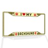 Fastasticdeals Metal Insert License Plate Frame I Love My Dachshund