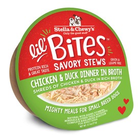 Stella & Chewy's Lil Bites Savory Stews for Small Breeds Chicken & Duck Dinner in Broth, 2.7 Ounce (Pack of 12)