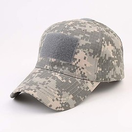 Uphily Green ACU Digital Camo Army Breathable Tactical Operator Cap - Adjustable Hook & Loop Low-Profile Military Hat with 7 Morale Patches for Men or Women
