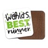 World's Best Runner Square Coaster - Running Sport Fan Hobby