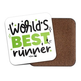 World's Best Runner Square Coaster - Running Sport Fan Hobby Work Job Greatest Birthday Men Women Friend Kitchen Drink #82707