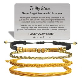 GDLKPYHS To My Sister Bracelet - I Love You Morse Code Bracelet - Gifts for Teen Girls Women - Inspirational Bracelet for Birthday Communion Confirmation Graduation Back to School Christmas Gifts