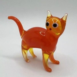Murano New Collection!!! Murano Glass Handcrafted Unique Lovely Size 2 Cat Figurine