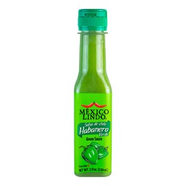 Mexico Lindo Green Habanero Hot Sauce | Real Green Habanero Chili Pepper | 75,900 Scoville Level | Enjoy with Mexican Food, Seafood & Pasta | 5 Fl Oz Bottles (Pack of 1)