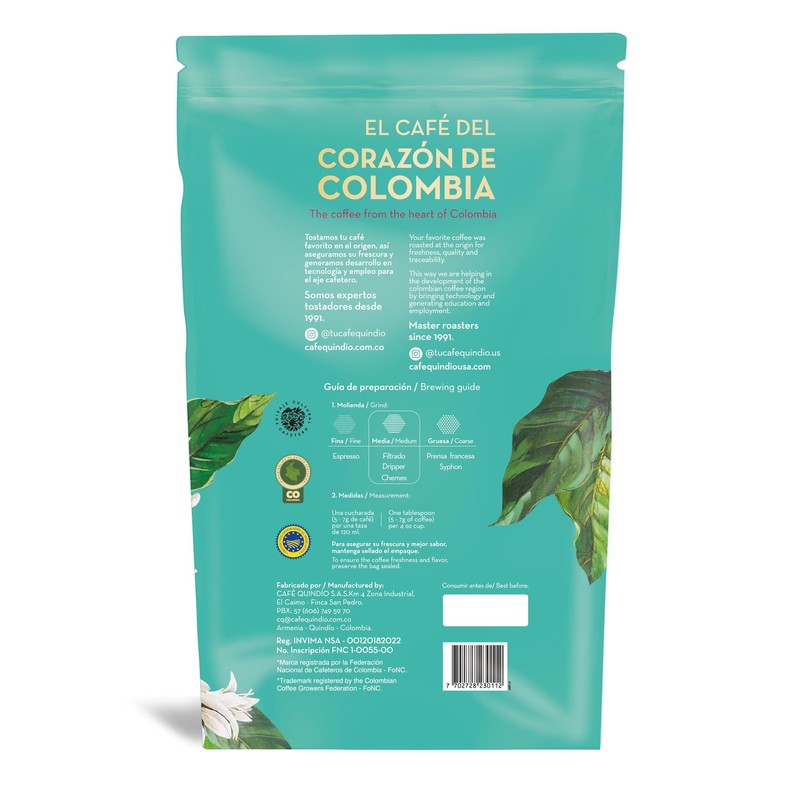 Cafe Quindio Gourmet - Medium Roast 100% Colombian Excelso Ground