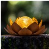 Huaxu Solar Lights Outdoor Decor Metal Lotus Flower LED Waterproof