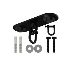 PUNCH BAG CEILING HOOK by Athletics Gear | 18-guage Heavy Duty Bracket, 5” Long, 2 Fixing Holes with D-Shackle Swivel & Fixings (5" Ceiling Hook)