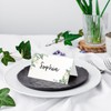 25 Pack Greenery Place Cards, Editable Name Cards for Table