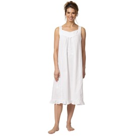 The 1 for U White Nightgown - 100% Cotton Nightgowns For Women, White, MD