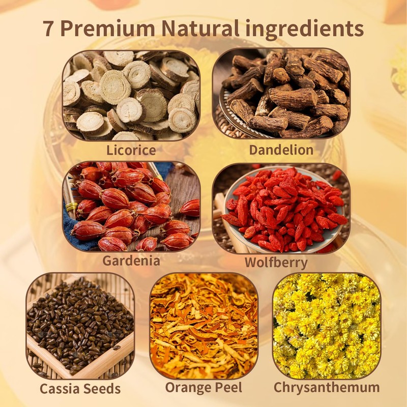 Vitavalor Natural Herbal Tea, 7 Ingredients, Dandelion Root, Wolfberry &