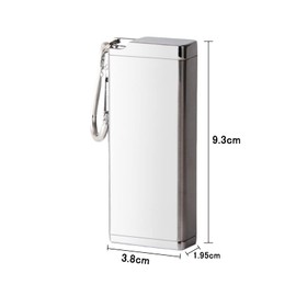 SAMCOS Portable Ashtray Full Black Portable Keychain with Carabiner Ashtray Ashtray Outdoor Pill Case Carrying Ashtray (Silver)