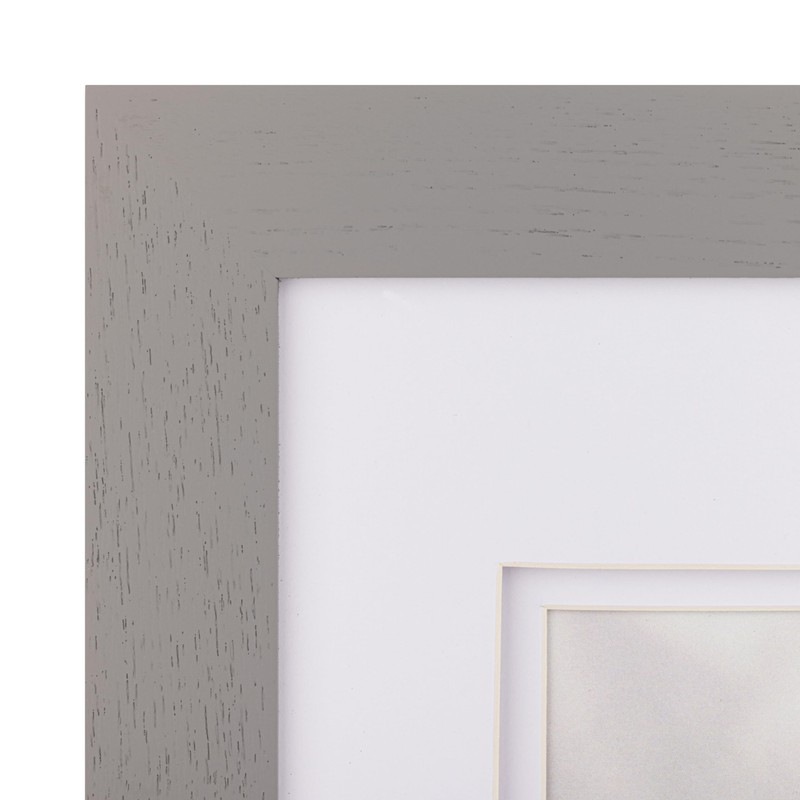 Gallery Solutions - 11"x14" Flat Grey Wall Frame - Double