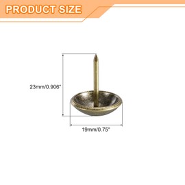 uxcell Upholstery Tacks Nail Pins Furniture, 20Pcs 19x23mm Thumb Tack Pins Assortment Kit Carbon Steel for Home Sofa DIY Decorative Nail Heads Nails, Green Bronze