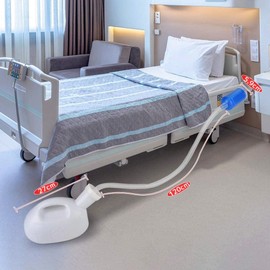 Urinary for Men, 6.6 fl oz (2,000 ml), Large Capacity, Urination Bottle, with 0.4 ft (1.2 m) Tube, Urine Collection Container, Bottle, Nursing Care Urinal, For Urinary Incontinence, Elderly, Travel