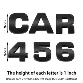 Lamoutor 43Pcs Car Emblem Letters Sticker DIY 3D Chrome Number Symbol Badge Decal（Black）