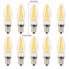 10Pcs E12 Long Filament Light Bulbs 3W AC110V Chandelier Ceiling