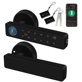 XYBkey Smart Door Lock 5-in-1 Door Handle Electronic Keypad Supports Password APP IC Card Fingerprint Key Biometric Digital Smart Door Lock Suitable for Home Office and Apartment