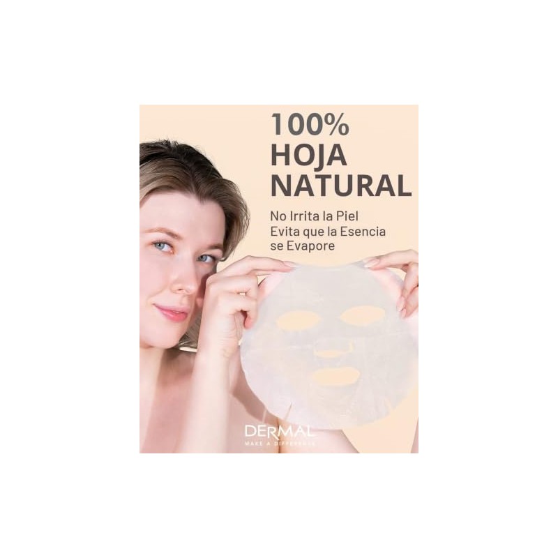 DERMAL 10 Mascarillas Faciales para Piel con Imperfecciones y Colágeno