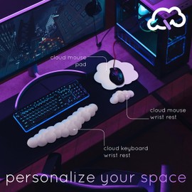 Qloud Cloud Wrist Rest Keyboard – Cloud Palm Rest Keyboard Rest Desk Cloud Wrist Pad – Keyboard Wrist Rest for Computer Keyboard Gaming Wrist Rest Cloud Arm Rest Keyboard Wrist Pad - Pastel Pink