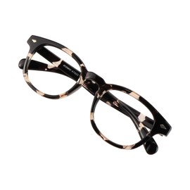 VisionGlobal Blue Light Blocking Glasses for Women/Men, Anti Eyestrain, Computer Reading, TV Glasses, Stylish Oval Frame, Anti UV, Anti Glare(Clear Black,+2.50 Magnification)