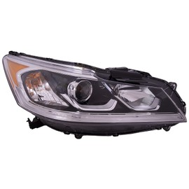 HEADLIGHTSDEPOT Headlight Compatible With Honda Accord 16-17 EX EXL Sport w/LED DRL Right Halogen Lamp