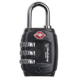 Bulldog Vaults TSA Lock luggage locks with Steel Shank (1-Pack), black