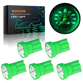 WINETIS 5X t10 led Instrument bulb Gauge Cluster Dash Panel LED Dashboard LED Light Bulbs Kit Replacement for Chevy 1973-1987 C10 C20 C30 Truck,Replacement for Mazda Miata MX-5 1999-2005, Bright Green