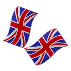 NOLITOY 2PCS Patriotic Flag Shape Car Stickers Metal Decals for Cars Trucks Motorcycles Easy Installation Unique Vehicle Decoration Fit for Auto Body