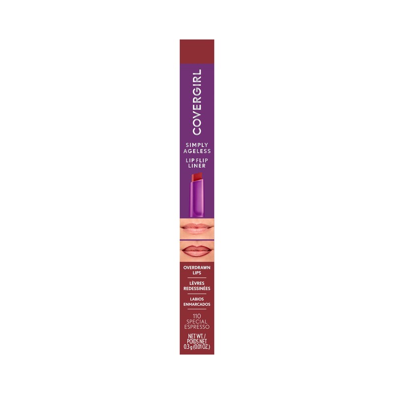 COVERGIRL Simply Ageless Lip Flip Liner, Special Espresso, Pack of