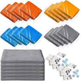 Aurelema 32 Pcs Car Clay Bars Auto Detailing and Luber Synthetic Lubricant Kit 16 Pcs 1600g Clay Bars 10 Pack Clean Bar Lubricant Tablets 6 Pcs Microfiber Towel for Car Detailing Washing