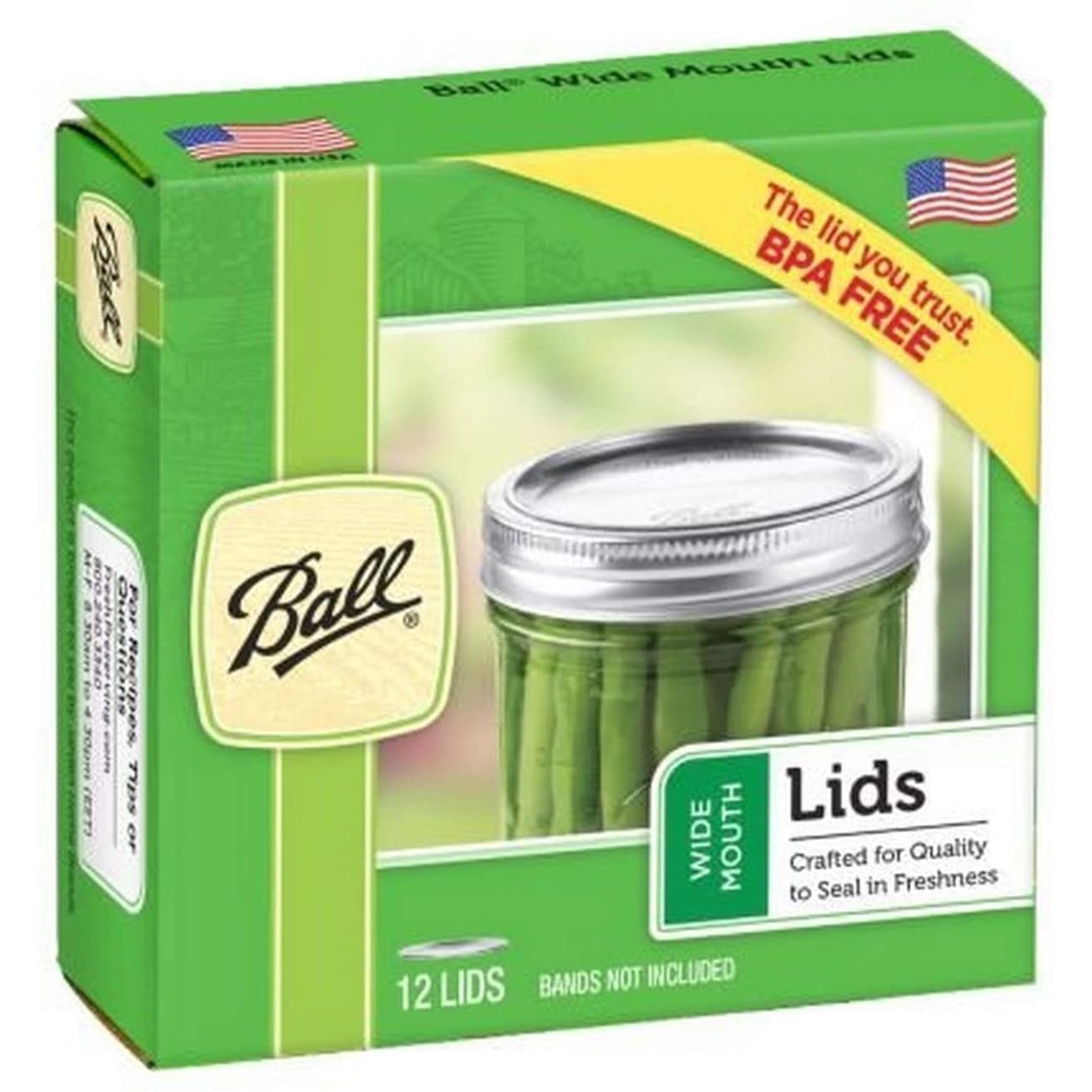 Ball Jars Wide Mouth Lids, 12 Count (Pack of 1)