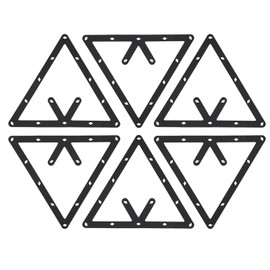 Yctze 6 Piece Billiard Rack Set, Black Triangle Ball Holder for Pool Table, Billiard Accessories for Snooker Cue Positioning, Flat Template for Chalk Balls and